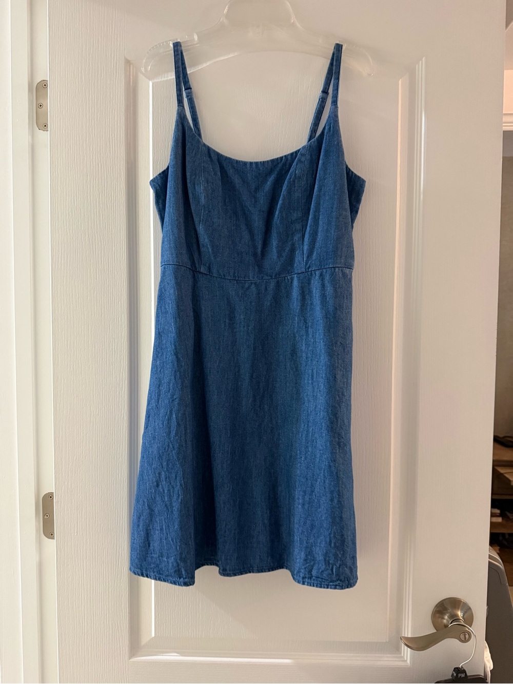 Old Navy Blue Denim Slip Mini Dress with Thin Straps